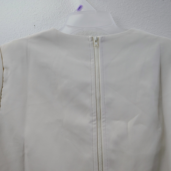 Erqi White Embellished 2 Piece Top & Skirt Set Crystal Floral Size L NWOT - Picture 6 of 15